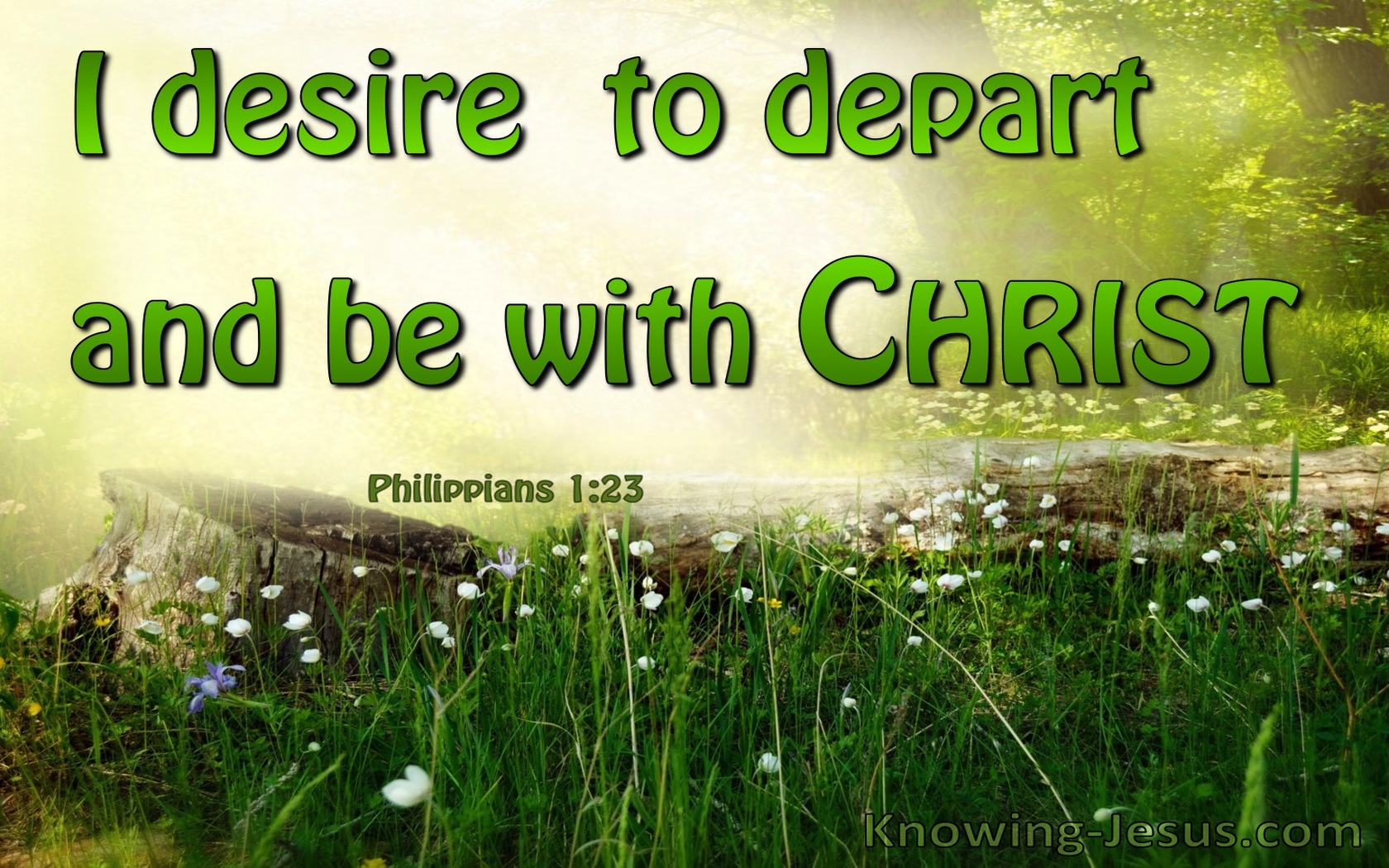 Philippians 1:23 The Desire To Depart And Be With Christ (green)